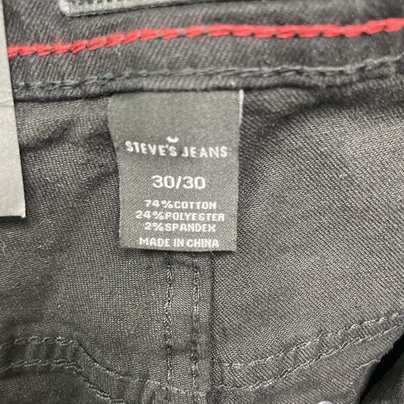 Steve’s Jeans Black 30x30 Slim Fit‎ Stretch Denium Comfort Grunge Goth New Gift - Picture 6 of 12
